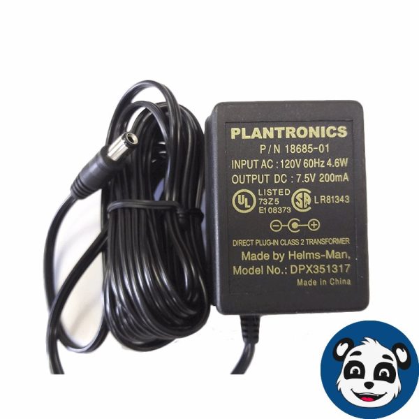 PLANTRONICS DPX351317.  7.5V 200mA Power Supply. New OB