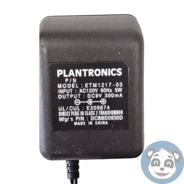 PLANTRONICS ETM1217-03.  9V 300mA Power Supply. New OB - Image 2