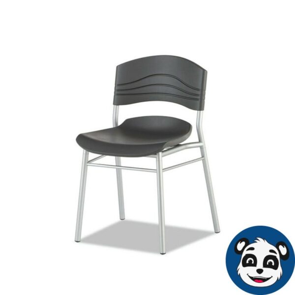 Set of 2 ICEBERG 64517 Cafeworks Chairs, Graphite/Silver Metal - "NEW OB"