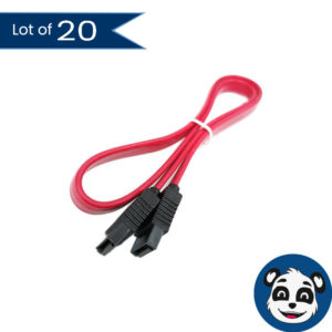 Lot of 20 SATA 3 Data Cable 6.0 Gbps 7pin Flat Data Cords, Red - "NEW"