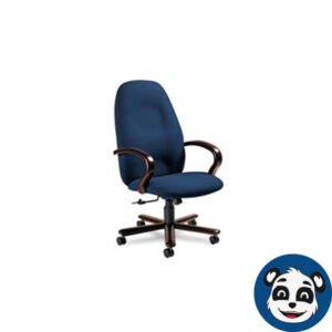 GLOBAL INDUSTRIES Enterprise High-Back Tilt Chair, Navy/Tiger Mahogany - "NEW"