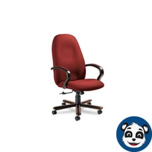 GLOBAL INDUSTRIES Enterprise High-Back Tilt Chair Burgundy/Tiger Mahogany,"NEW"
