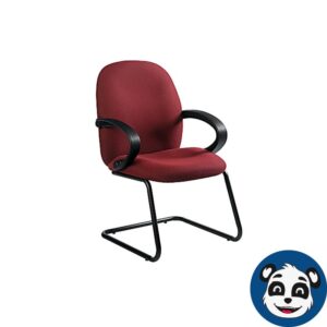 GLOBAL INDUSTRIES Guest Armchair, Burgundy/Black, Curved Arms - "NEW"