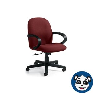 GLOBAL Low-Back Swivel Chair, Burgundy Olefin, w/ Tilt & Lumbar Support - "NEW"