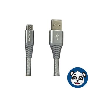 BYTECH Premium Fabric Metallic Housing 6ft Micro USB Cable, Gray - "NEW"