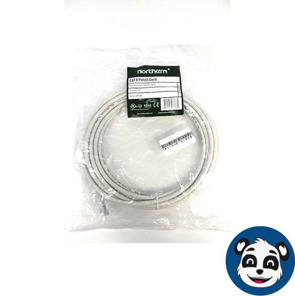 Lot of 2 - NORTHERN NPC615WH. 15'Ft. Cat 6 Patch Cord. White.-0
