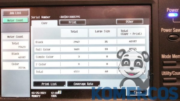 KONICA MINOLTA BizHub C220, Color Laser Copier Printer , 40187 Page Count "B"-14379