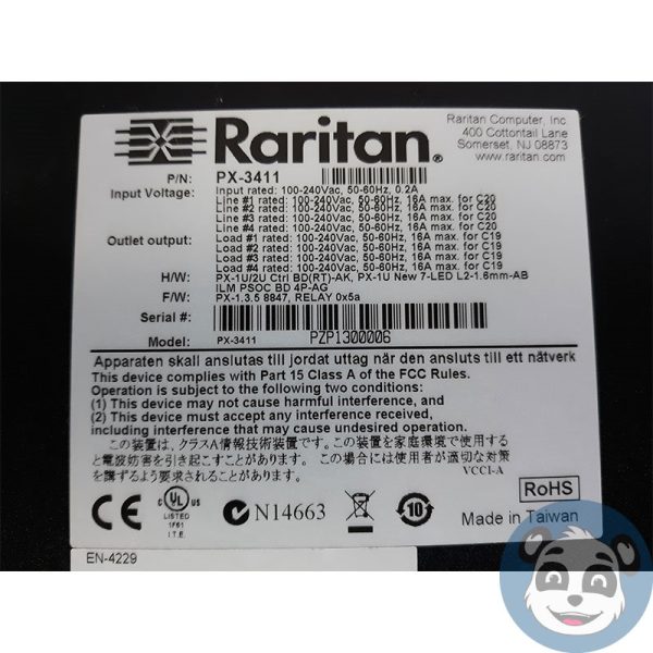 RARITAN PX-3411, Power Distribution Panel , "A"-42351