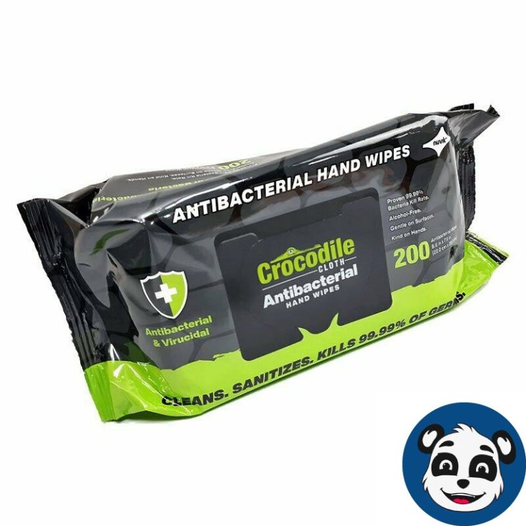 Crocodile Cloth 6102, 8.7 X 8 in. Anti-Bacterial Hand Wipes Cloths , 200 Wipes.-0