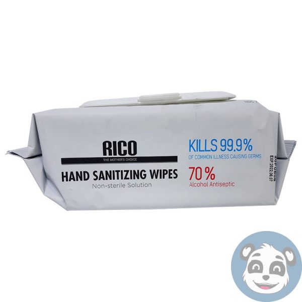 Rico , 6 X 8 in. Hand Sanitizing Wipes Cloths , 80 Wipes.-26861