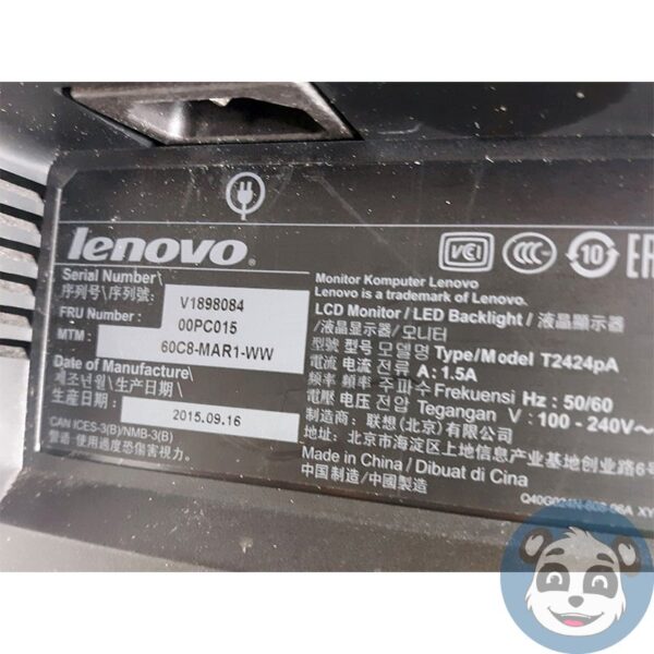 Lot of 2 LENOVO ThinkVision T2424pA 24" LCD Widescreen Monitors VGA/HDMI - "B" - Image 7