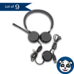 Lot of 9 Jabra HSC016 Evolve 20 UC Stereo USB Headset w/ Ear-Pads, “A”