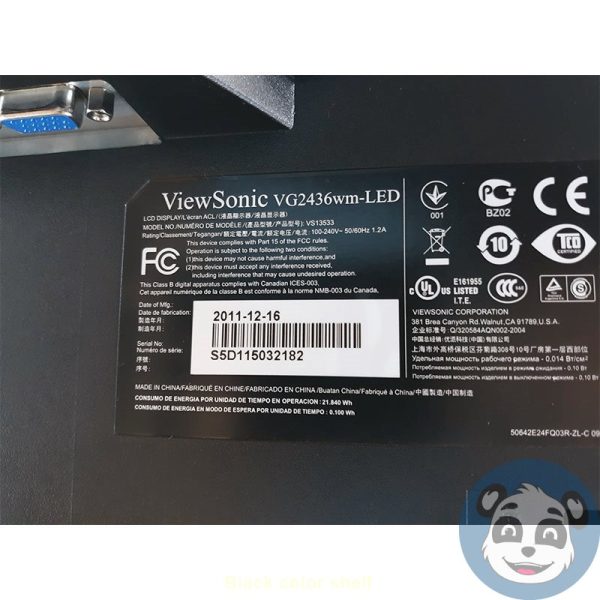 Lot of 2 - VIEWSONIC VG2436WM-LED /VS13533. 24" LCD Monitor. VGA, DVI, FHD  "B" - Image 7