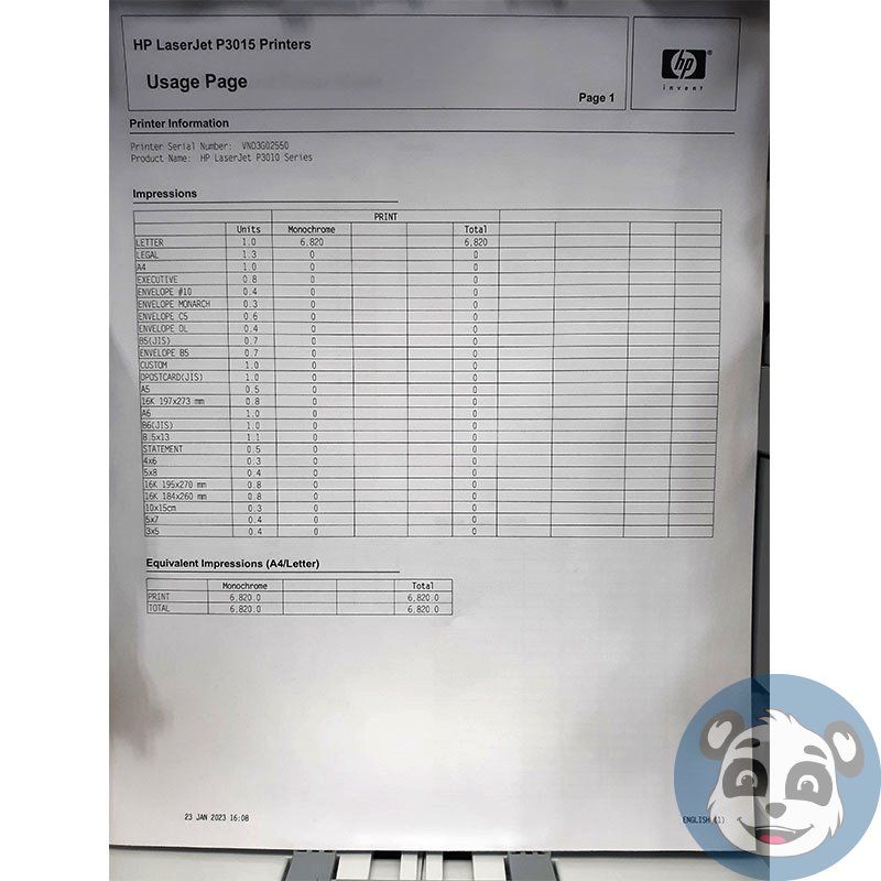 HP LaserJet P3015, Monochrome Laser Printer , 6820 P/C, "B" - Image 5