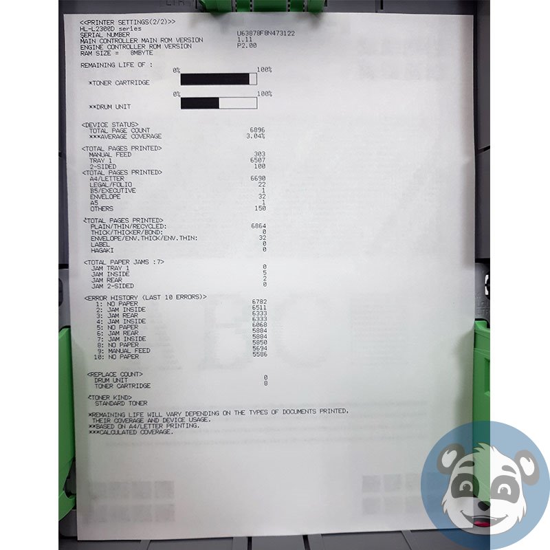 BROTHER HL-L2300D, Monochrome Laser Printer , 6896 P/C, "B" - Image 3