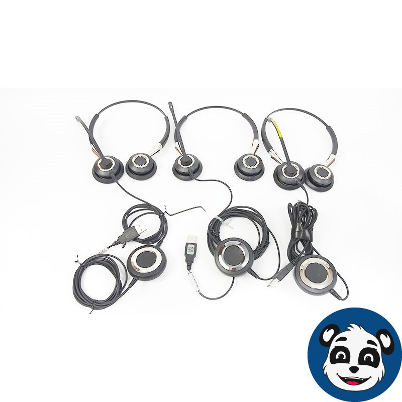 Lot of 3 - Jabra BIZ 2400 USB Duo Corded Headset. No Ear Cushion