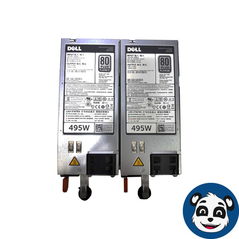 Lot of 2 DELL 0N24MJ /N24MJ /D495E-S0. 495w 80 Plus Platinum Server Power Supply