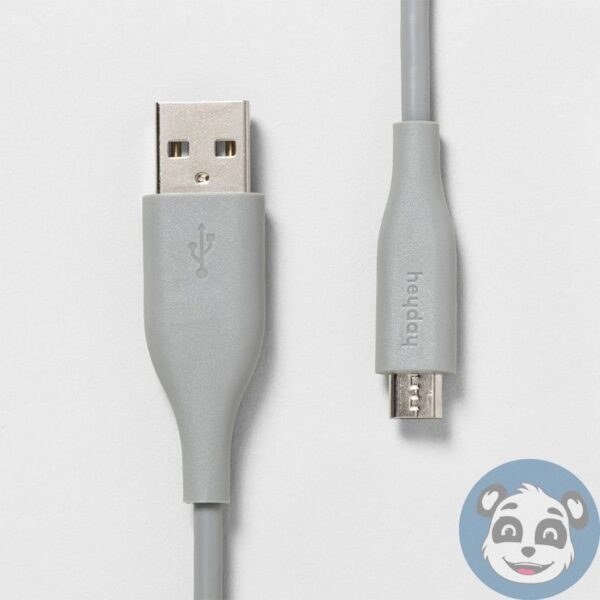 Lot of 30 HEYDAY USB-A to Micro-USB PVC Round Cables, 3ft / 1m, Gray - "NEW" - Image 4