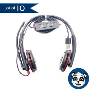 Lot of 10 PLANTRONICS Blackwire C320-M USB Stereo Headset No Ear Cushions – “B”