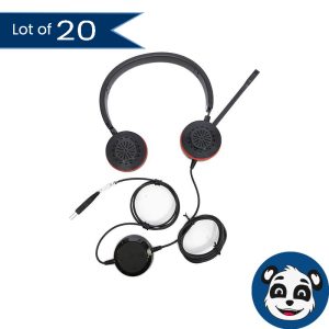 Lot of 20 Jabra HSC016 Evolve 20 UC Stereo USB Headset. No Ear Cushion, “B”