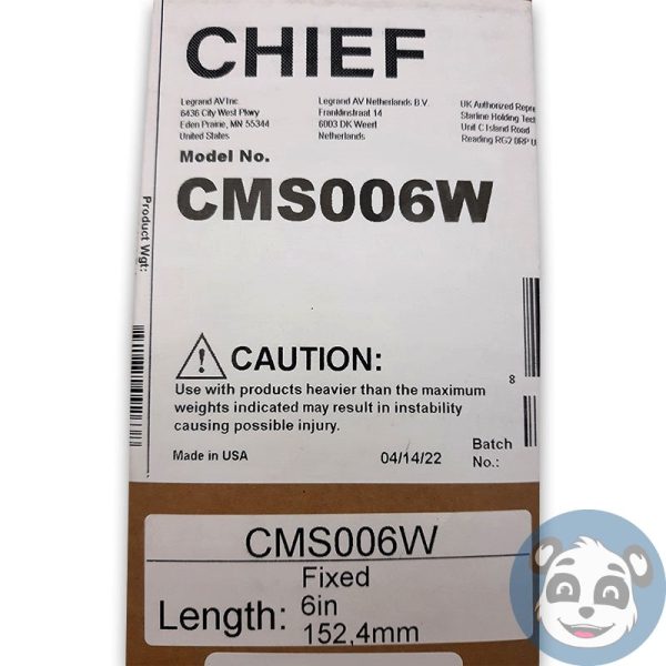 CHIEF  CMS006W,  6" Speed-Connect Fixed Extension Column (White) , New - Image 3