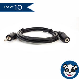 Lot of 10 Stereo Audio AUX Headphone Extension Cords M to F, 6ft 3.5mm - "NEW"