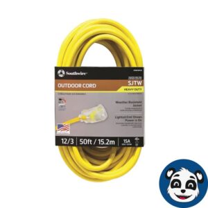 6-Pack SOUTHWIRE SJTW, 50 ft. 15-A 12/3 Vinyl HD Outdoor Ext Cord, Lighted End