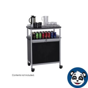 SAFCO 8964BL, Mobile Beverage Cart Hospitality Cart Black , New
