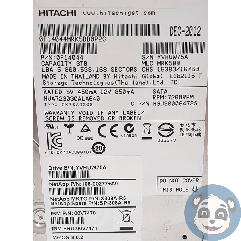 Lot of (5) Hitachi HUA723030ALA640 - 3TB - 3.5" SATA Hard Drives , "A" - Image 2