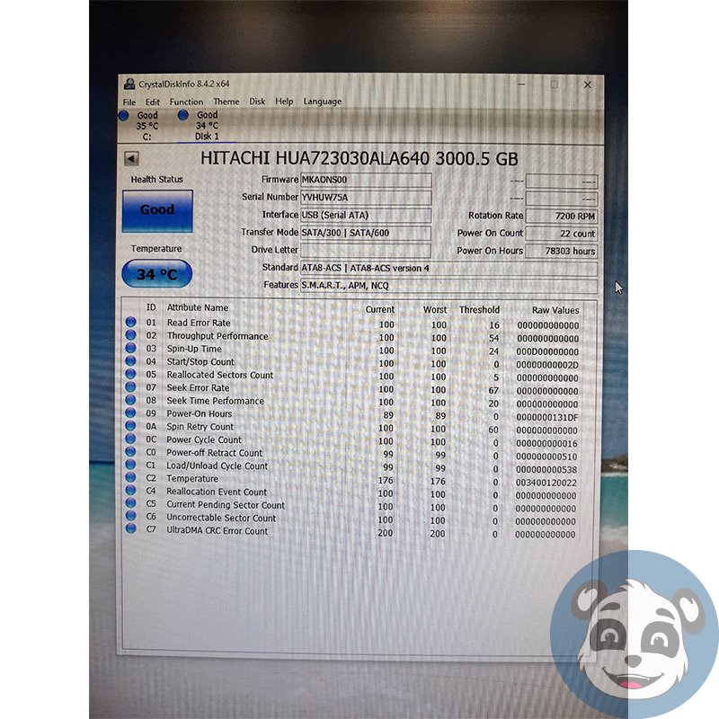 Lot of (5) Hitachi HUA723030ALA640 - 3TB - 3.5" SATA Hard Drives , "A" - Image 4