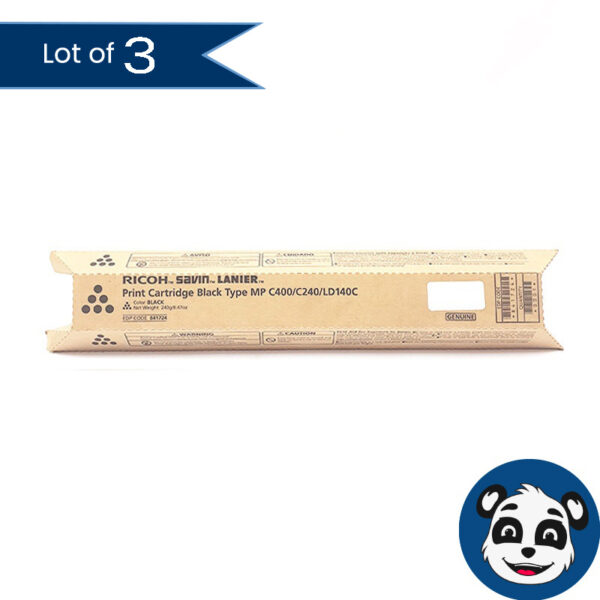 Lot of 3 RICOH Savin Lanier MP C400/ C240/ LD140C 841724 Print Cartridge, Black