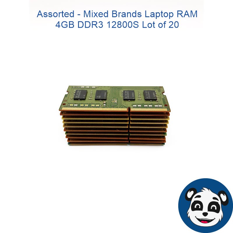 Assorted - Mixed Brands Laptop RAM 4GB DDR3 12800S Lot of 20