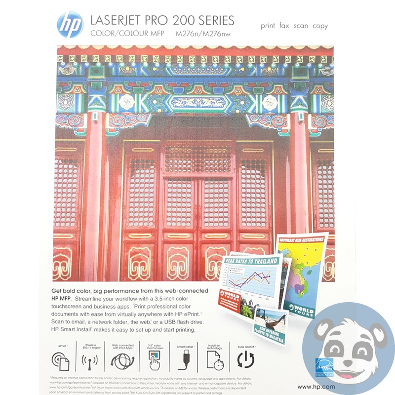 HP LaserJet Pro 200 Color MFP M276nw AIO Printer w/ Power Supply, 20K P/C - "B" - Image 5