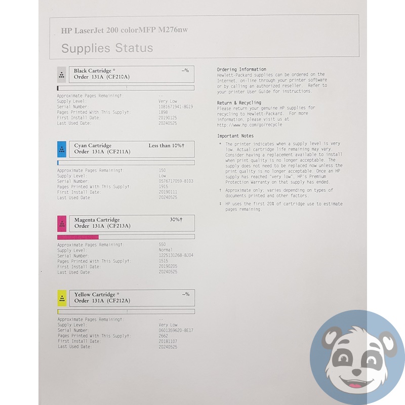 HP LaserJet Pro 200 Color MFP M276nw AIO Printer w/ Power Supply, 20K P/C - "B" - Image 8