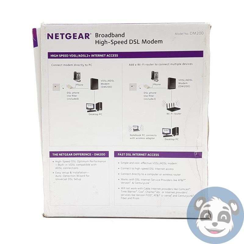 NETGEAR DM200-100NAS High Speed Broadband Modem, w/ Power Supply - "New OB" - Image 3