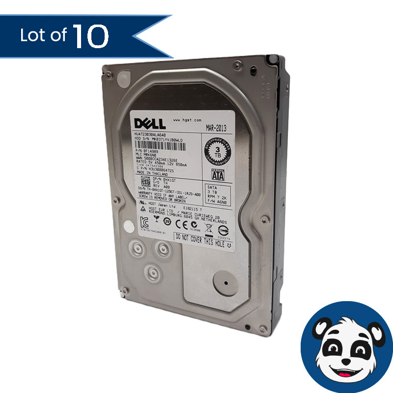 Lot of 10 3TB 3.5" SATA Desktop HDD Hard Drives Tested Wiped Mixed