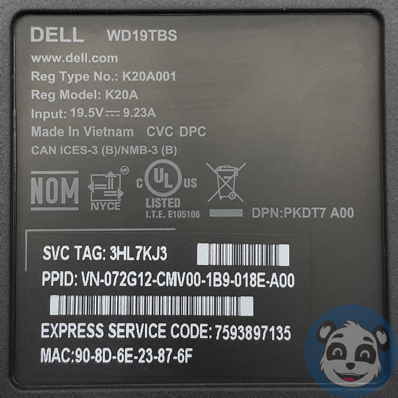Lot of 5 DELL WD19TBS USB-C / K20A001 Docking Station, No Power Supply – “B” - Image 7