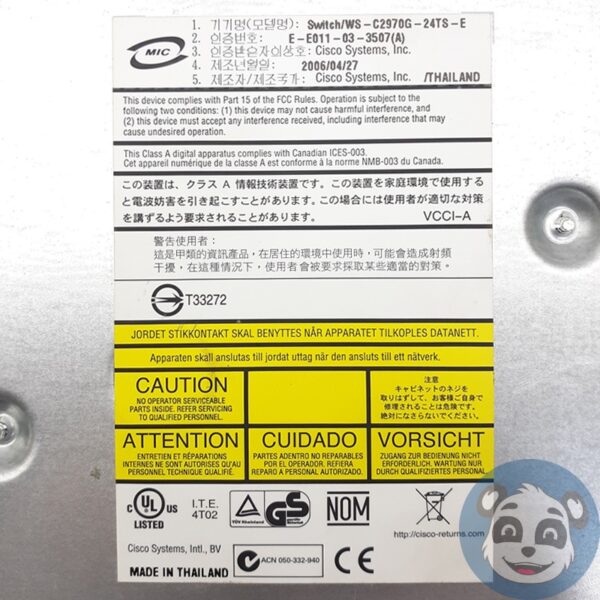 CISCO WS-C2970G-24TS-E Switch, w/ Power Cord - "B" - Image 6