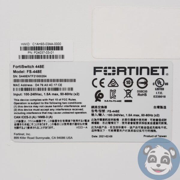 FORTINET FortiSwitch 448E / FS448E POE Switch, 48 Ports, w/ PSU – “A ...