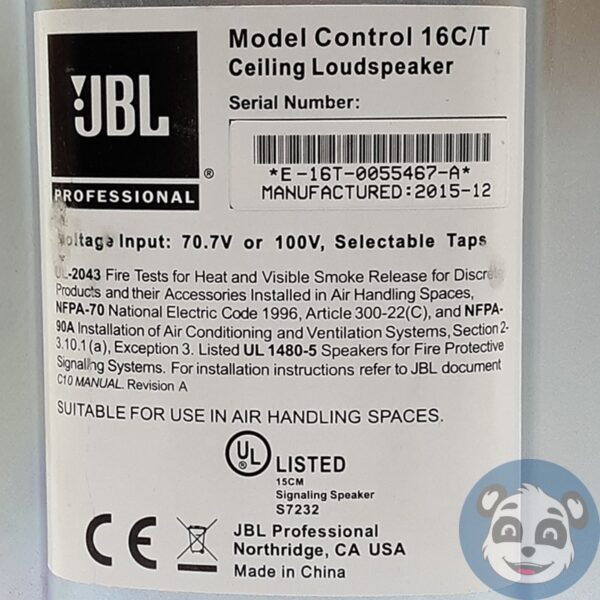 JBL Control 16C/T Ceiling Loudspeaker, No Wires - "B" - Image 6