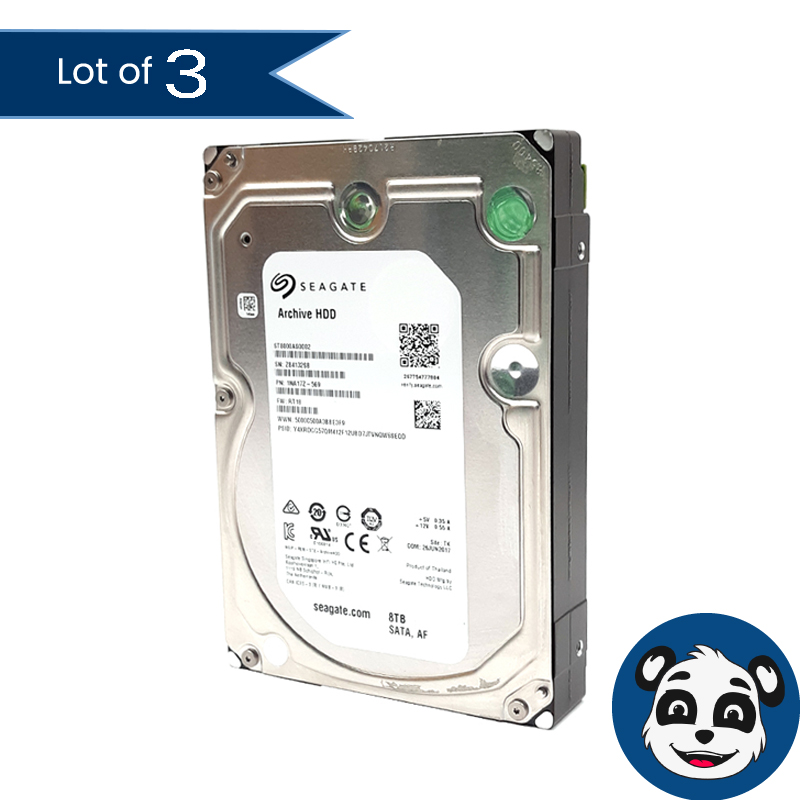 Lot of 3 SEAGATE ST8000AS0002 3.5" 8TB SATA HDDs - "A"