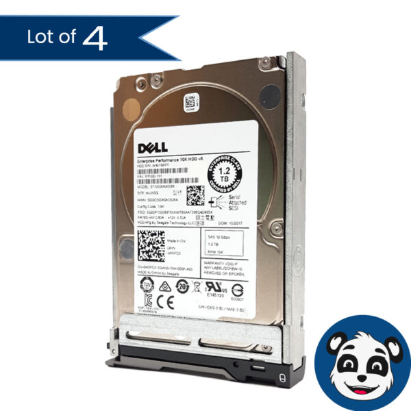 Lot of 4 DELL ST1200MM0088 2.5" 1.2TB SAS HDDs - "A"