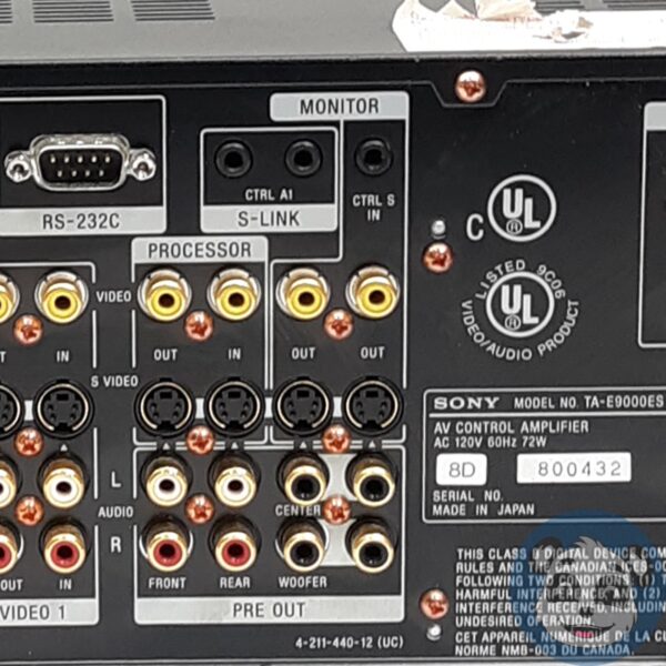 SONY E9000ES AV Processor Amplifier/Pre-Amp, No Cables - "B" - Image 9