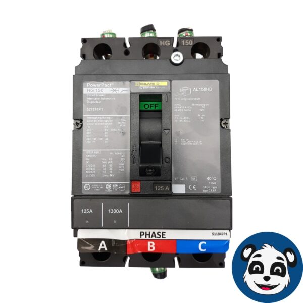 SQUARE D PowerPact HGF36125SOYE 125A 3P Circuit Breaker HG150 AL150HD - "B"