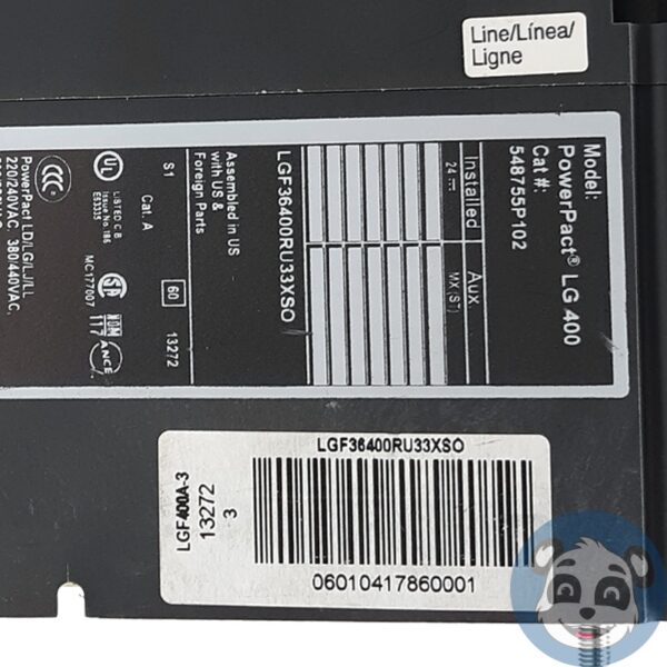 SQUARE D PowerPact LGF36400RU33X 400A 3P Circuit Breaker LG 400 AL600LS52 - "B" - Image 9