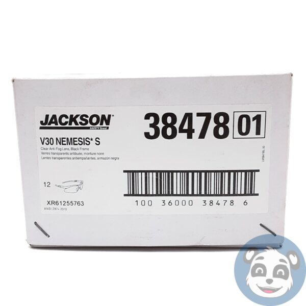 JACKSON V30 Nemesis 38478 Safety Glasses Clear Anti-Fog Small, Box of 12, "NEW" - Image 2