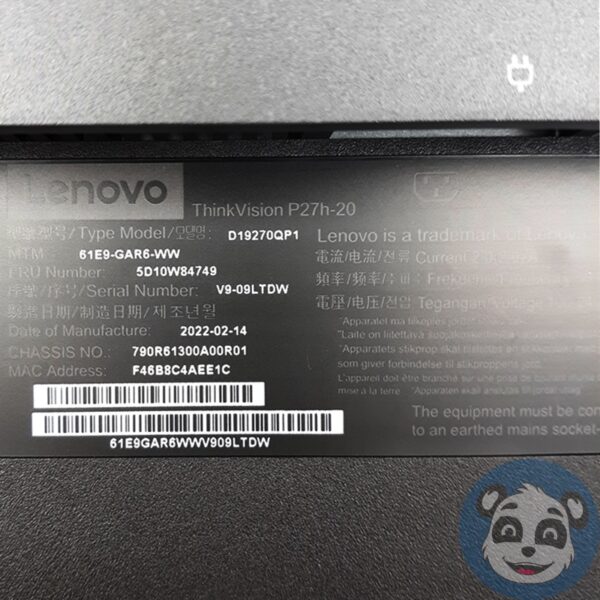 Lot of 2 LENOVO T27h-20 27" QHD LCD Monitors w/ HDMI/Power Cords No Bases - "B" - Image 4