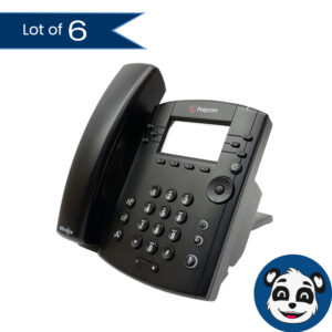 Lot of 6 POLYCOM VVX 300 IP Phones, w/ Bases/Handsets, No Cords/PSU - "B"