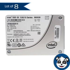 Lot of 8 Intel SSD DC S3610 Series 800GB 2.5" 6GB/s SATA SSD - "A"