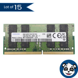 Lot of 15 SAMSUNG 16GB 2Rx8 PC4-2666V-SE1-11 (M471A2K43CB1-CTD) Laptop RAM, "A"